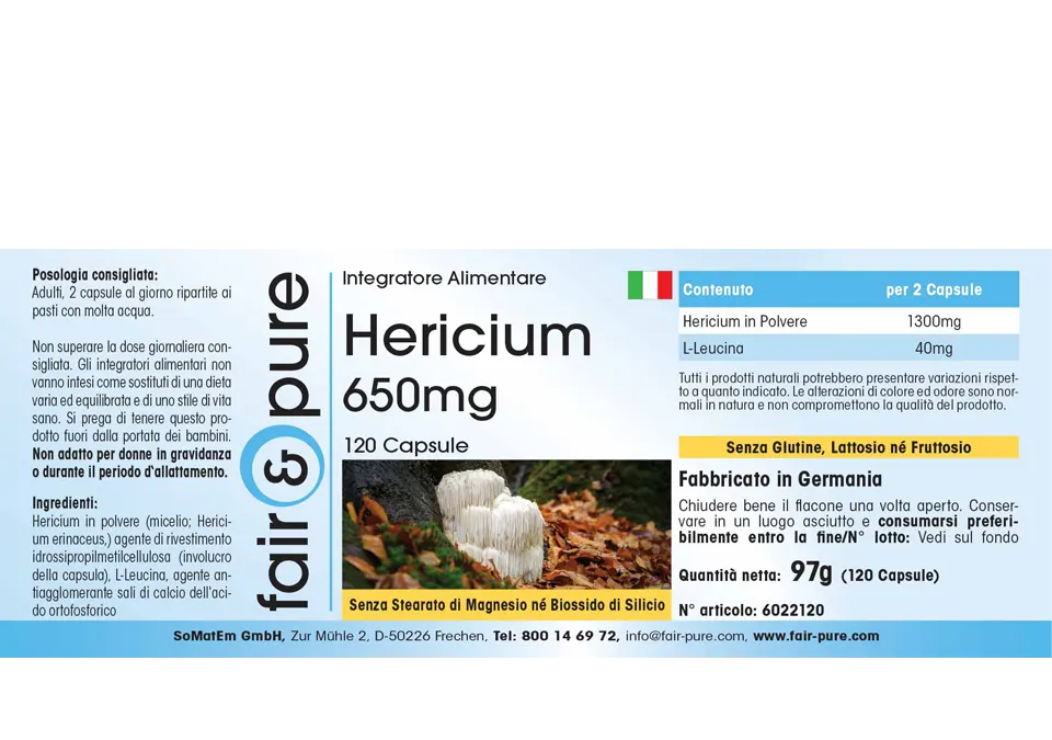 Hericium 650mg