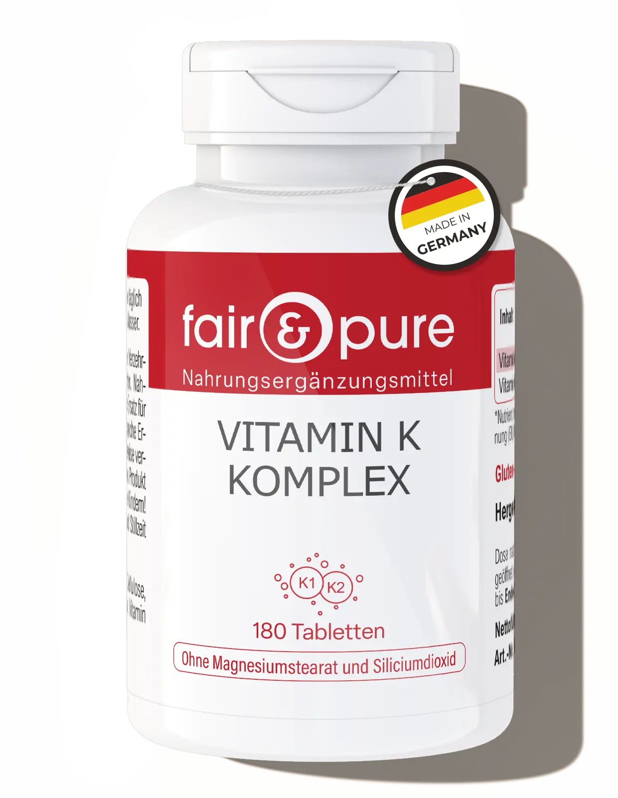 Complesso di Vitamina K - 180 Compresse | fair-pure