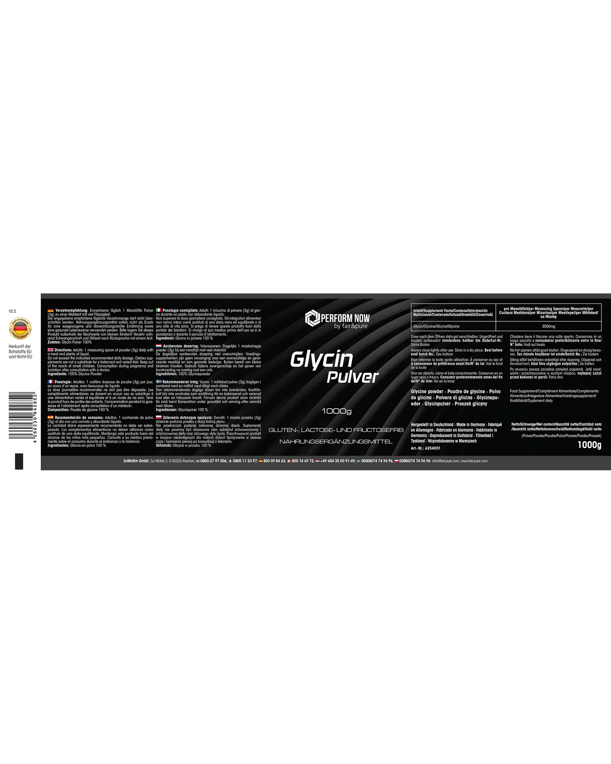 Glycin Pulver - 1000g | fair-pure