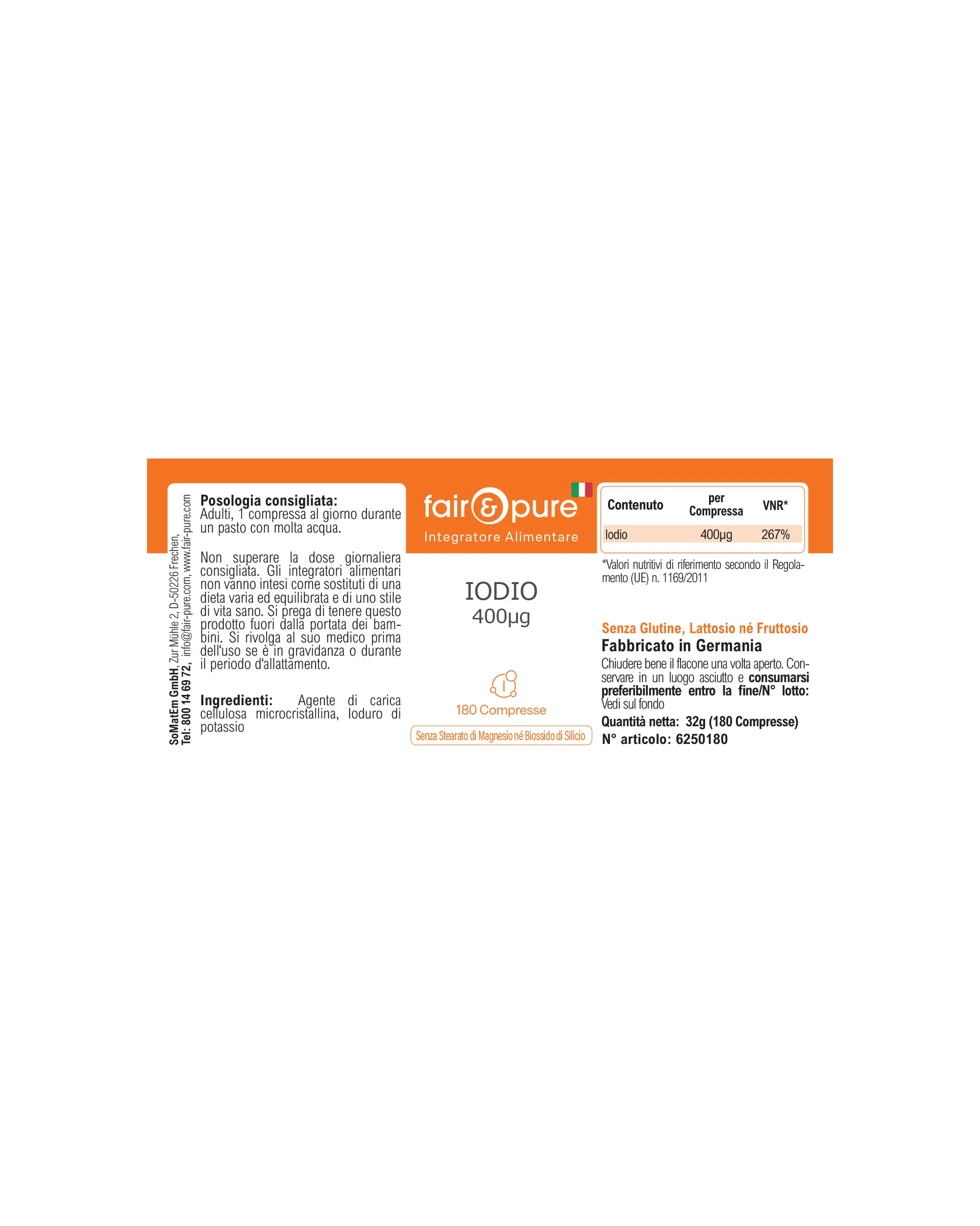 Iodine 400µg – 180 Tablets – Over 100% Daily Value | Fair & Pure