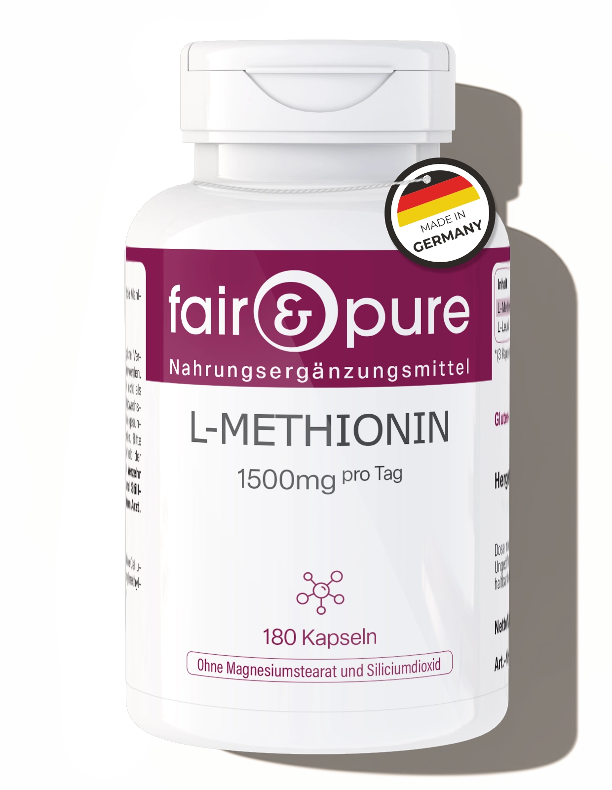 L-Methionin 1500mg | fair-pure