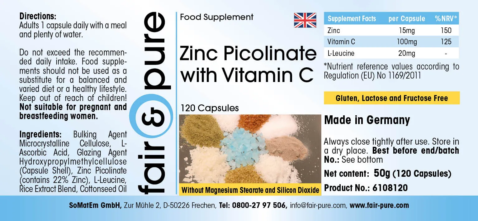 Zinc 15mg avec de la vitamine C