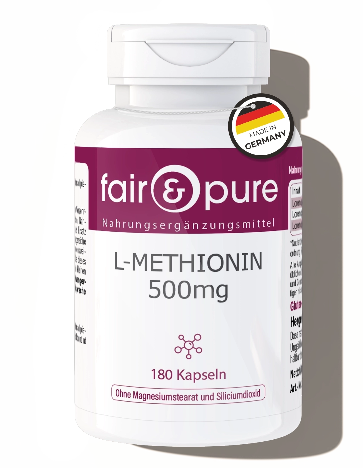 L-Methionin 500mg | fair-pure