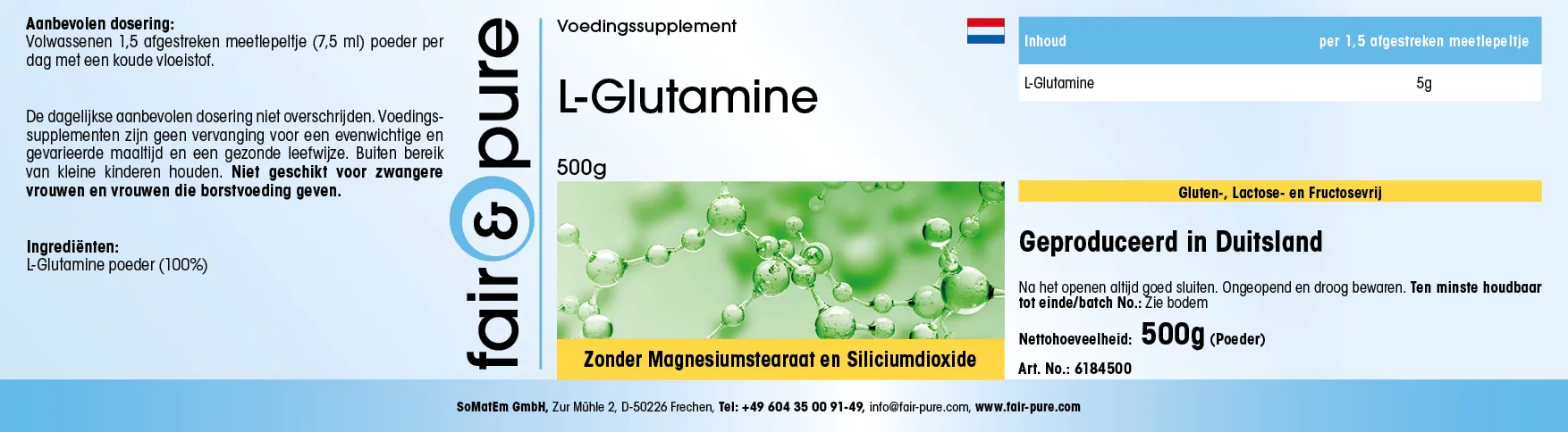 L-Glutamin - 500g Pulver