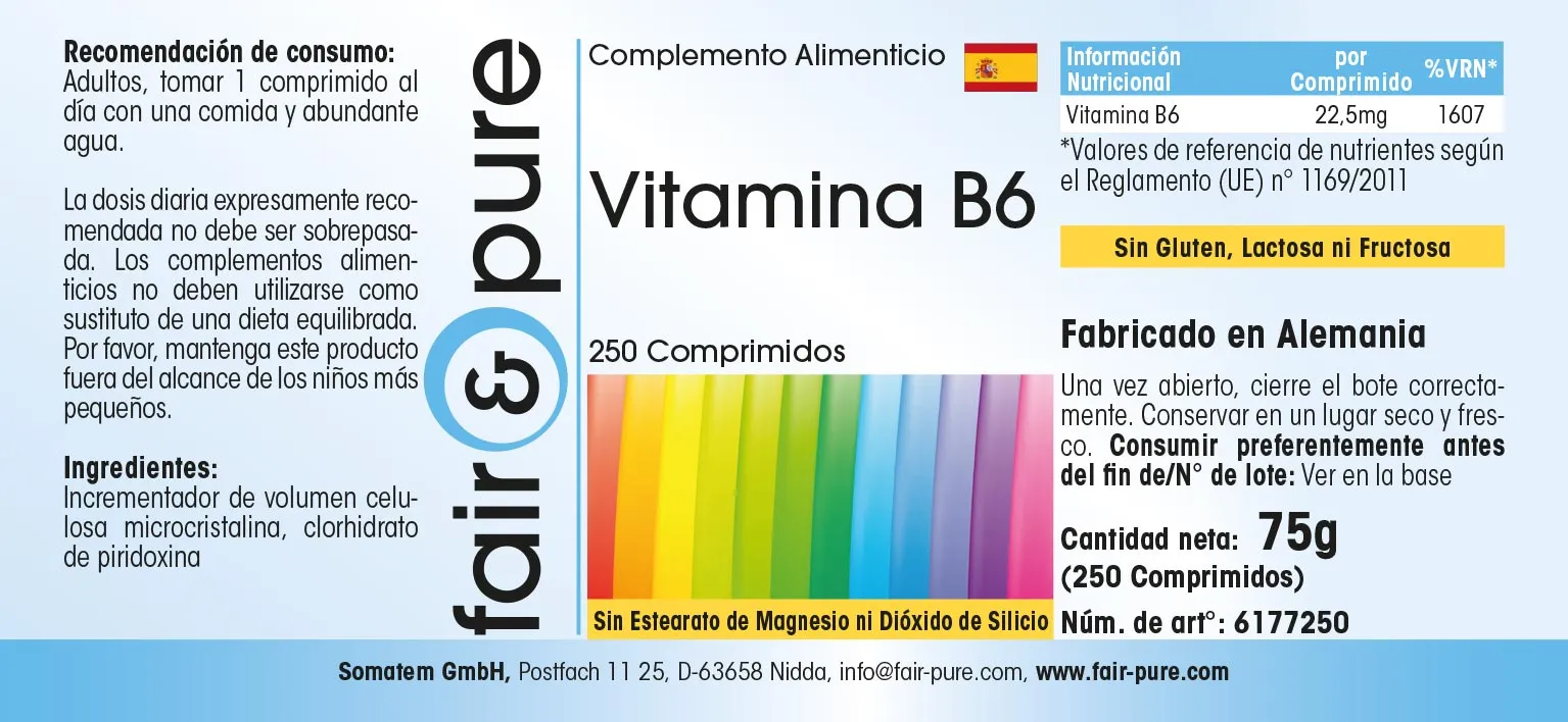 Vitamine B6 Pyridoxine 22,5mg