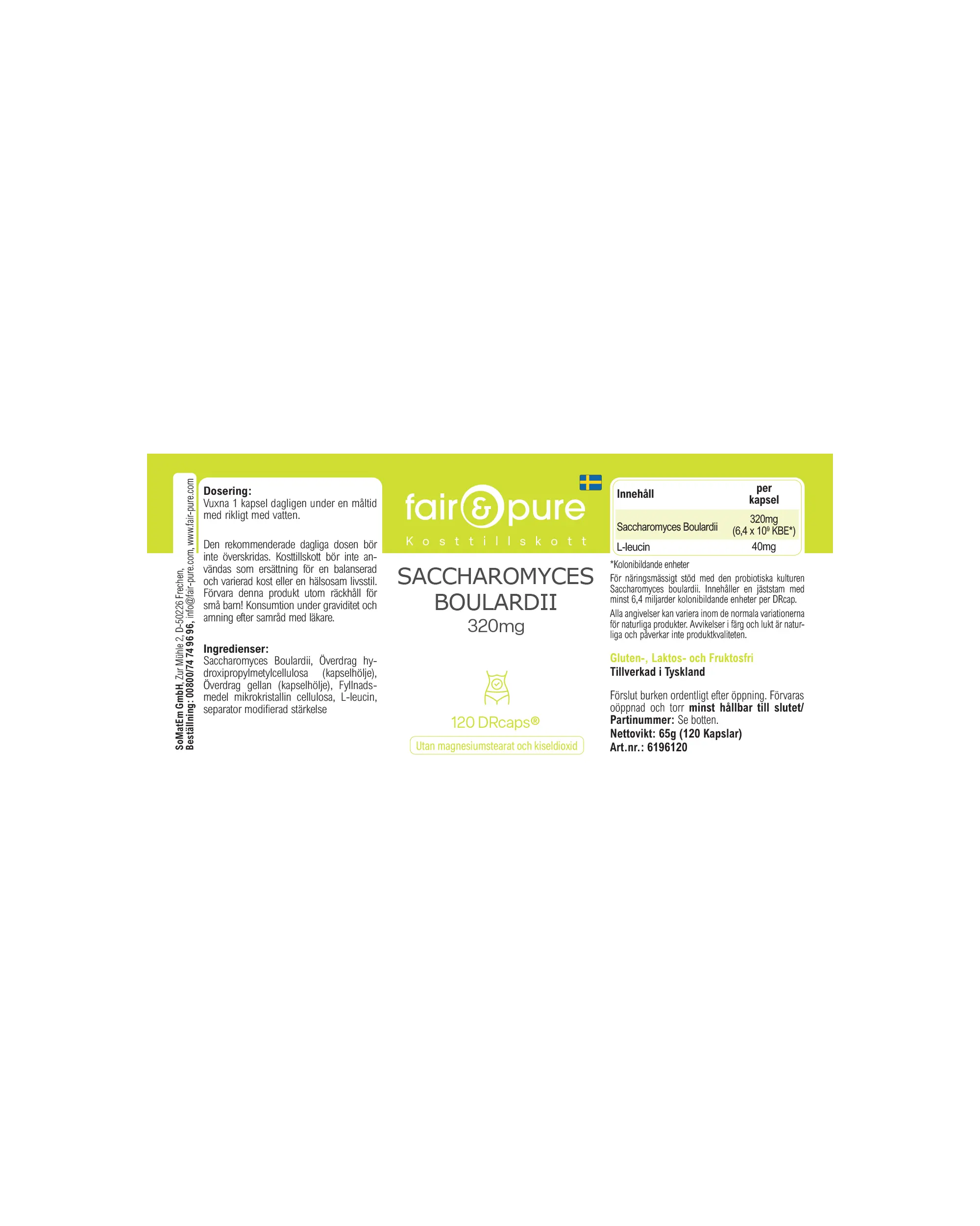 Saccharomyces boulardii - 120 DRcaps - schluckfreundlich | fair-pure