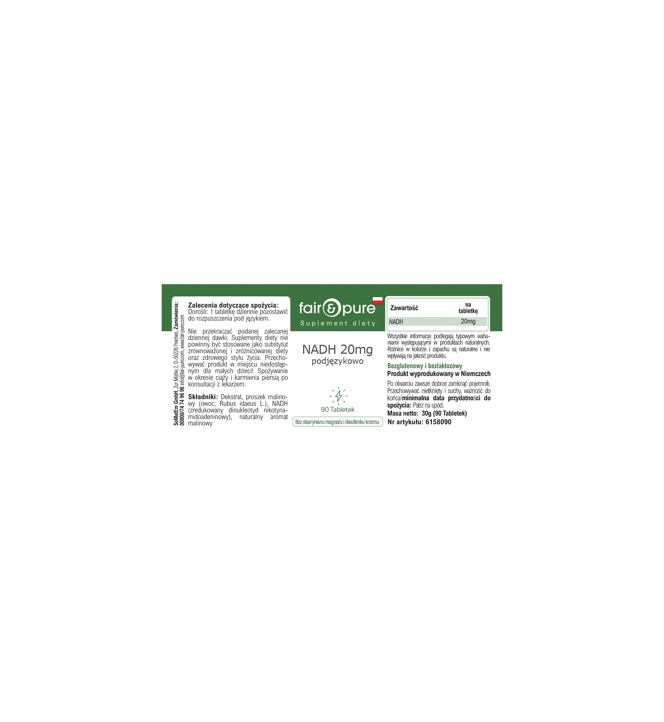 NADH 20 mg sublinguale - 90 compresse | fair-pure