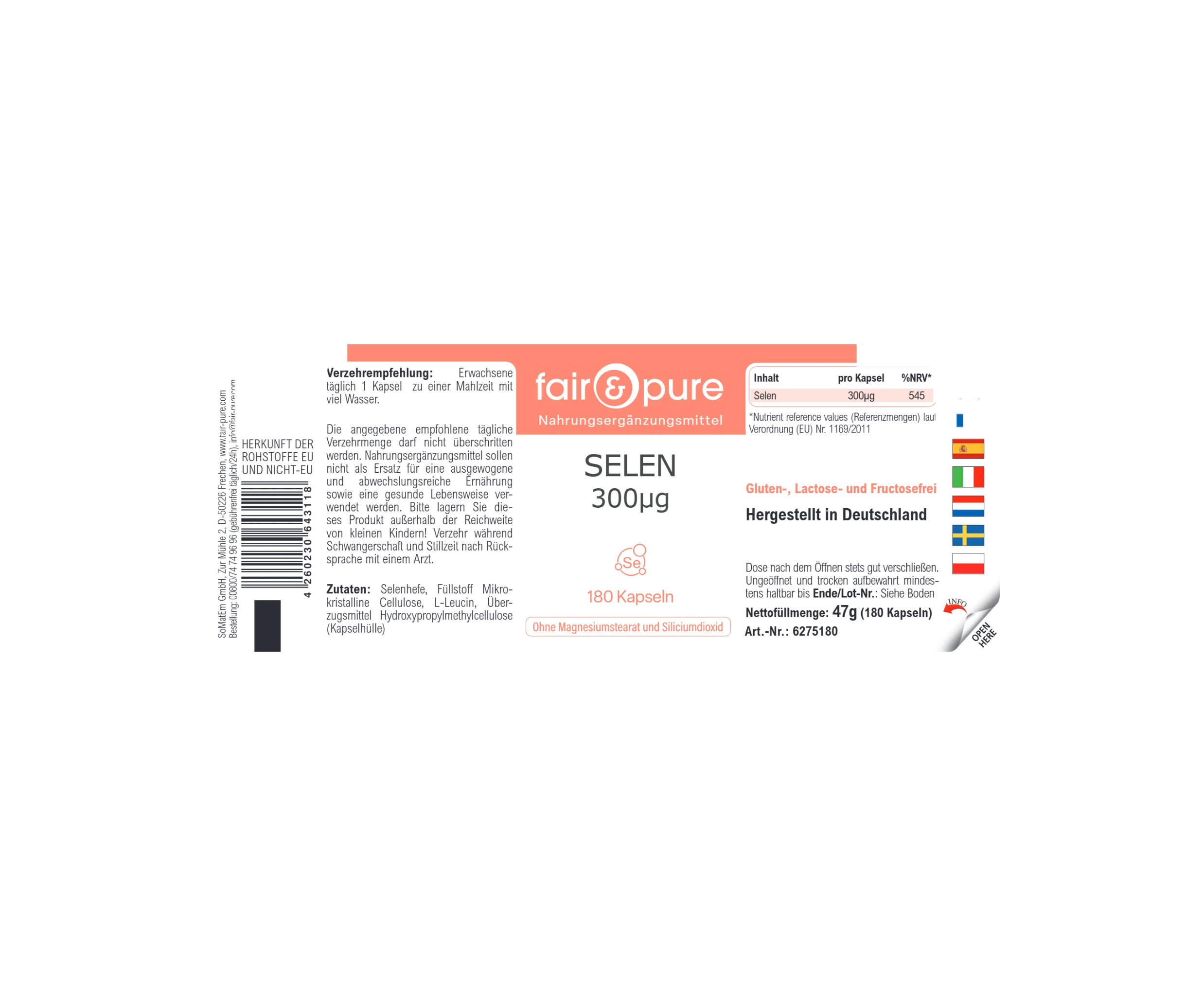 SELENIO 300µg - 180 Capsule | fair-pure